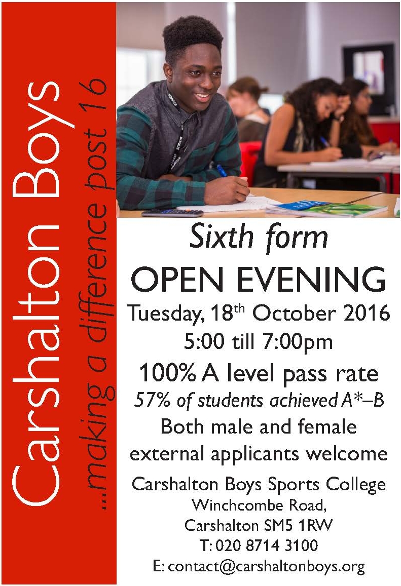 Sixth Form Open Evening 2016