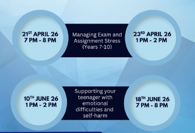 The SWLSTG Education Wellbeing Service is offering lunchtime and evening parent Webinars across the year to help support your child's wellbeing and mental health.